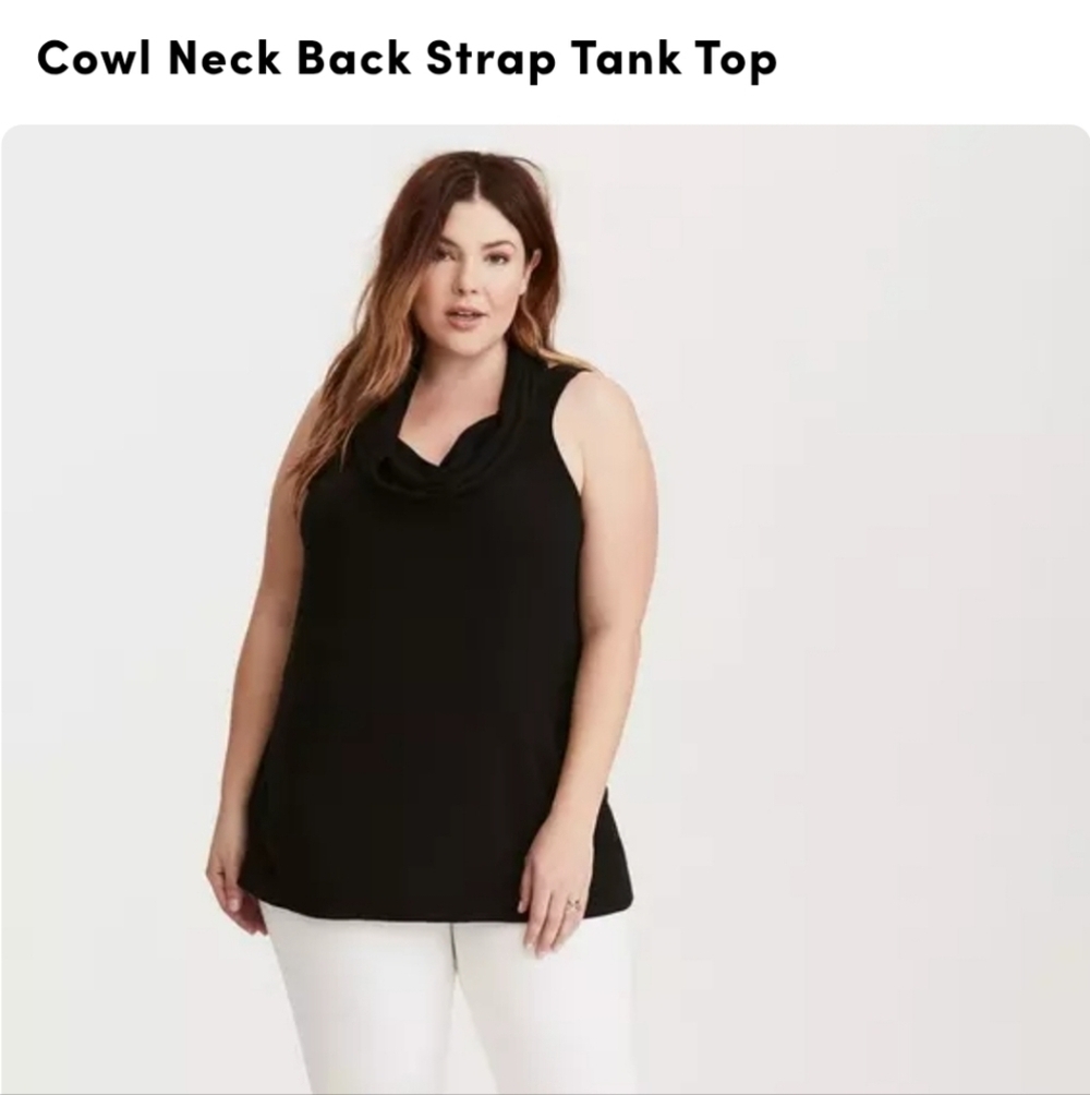 New Torrid Black Size 3 Cowl Neck Sexy Versatile Neutral  Summer Tank Top Blouse